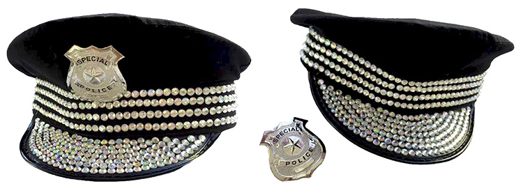 ゴージャスビジュー付きStuddedPoliceHat
