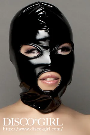 艶Wet素材2Wayエナメル3ホール全頭マスク