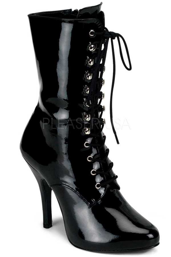[ Pleaser プリーザー ] 11.5cmヒールレースアップショートブーツ/ ブラックARENA1020/B
