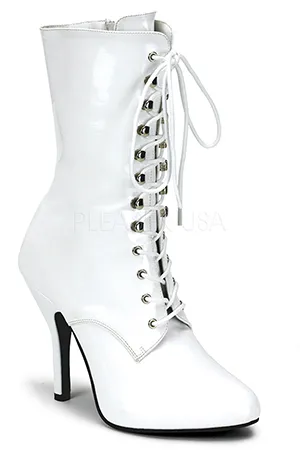 [ Pleaser プリーザー ] 11.5cmヒールレースアップショートブーツ/ ホワイトARENA1020/W