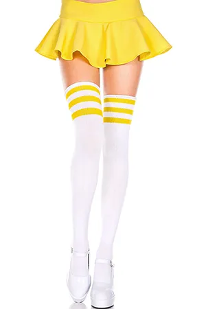 ラインニーハイソックス・ホワイトイエロー