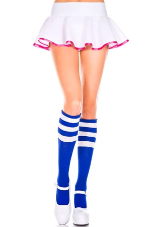 ライン入りハイソックス・ロイヤルブルーホワイト