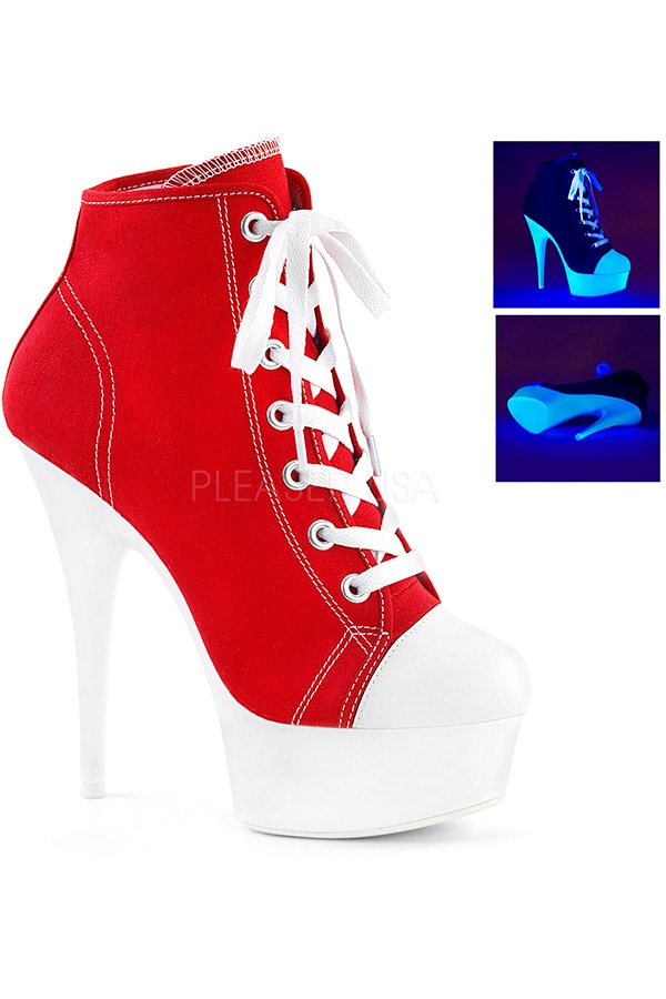 [ Pleaser プリーザー ] スニーカーショートブーツDEL600SK-02/RCA/NW・レッド