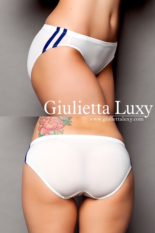 【ユニセックス】サイドラインブルマモチーフショーツ・ホワイト