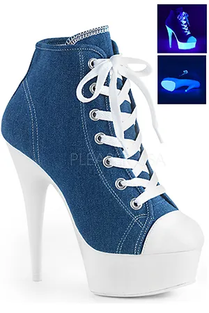 [ Pleaser プリーザー ] スニーカーショートブーツDEL600SK-02/DMCA/NW・デニムブルー