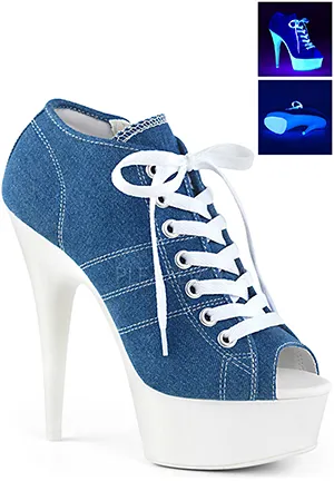 [ Pleaser プリーザー ] オープントゥスニーカーヒールDEL600SK-01/DMCA/NW・デニムブルー