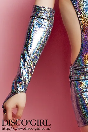 [BL商品対応]ロンググローブ・フォイルラメブラック