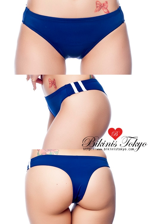 【ユニセックス】マットカラーサイドラインブルマTバックショーツ・ネイビー