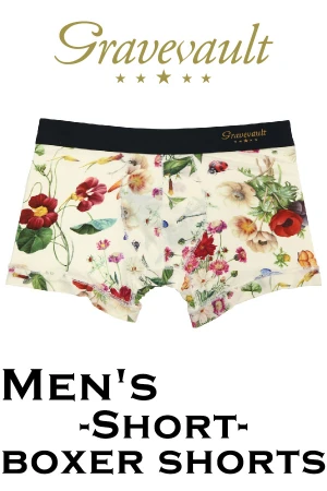 【メンズ】gravevault Shotボクサーショーツ・Flora・ホワイト