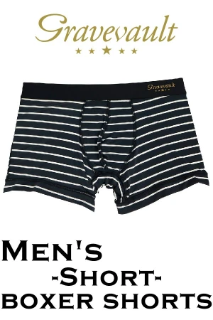 【メンズ】gravevault Shotボクサーショーツ・BORDER・ネイビー
