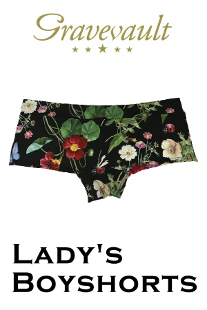 gravevault レディースボーイズショーツ・Flora・ブラック