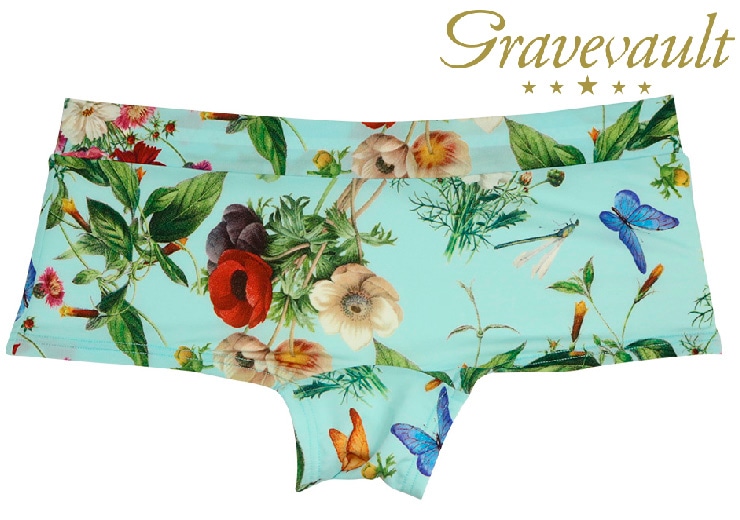 gravevault レディースボーイズショーツ・Flora・ウォーターブルー