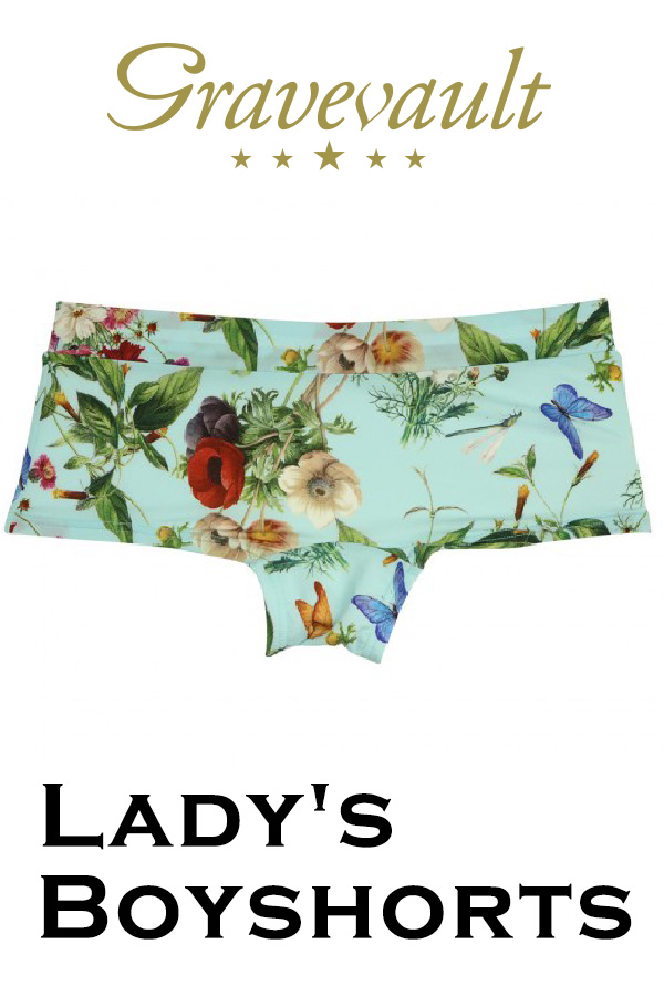 gravevault レディースボーイズショーツ・Flora・ウォーターブルー