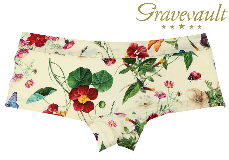 gravevault レディースボーイズショーツ・Flora・ホワイト