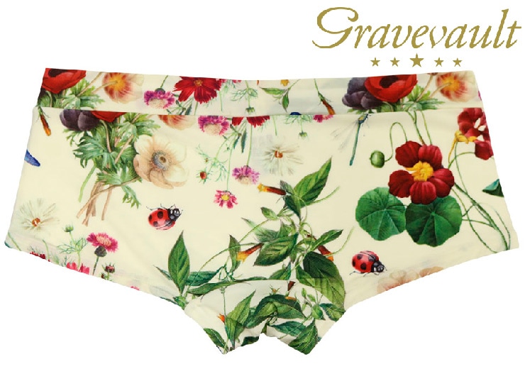 gravevault レディースボーイズショーツ・Flora・ホワイト