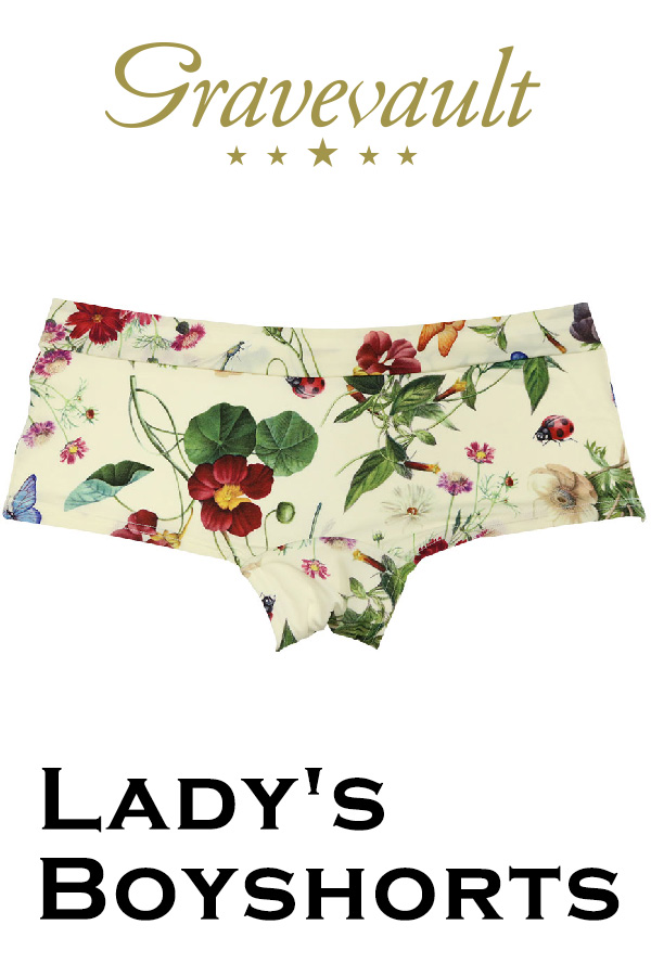 gravevault レディースボーイズショーツ・Flora・ホワイト
