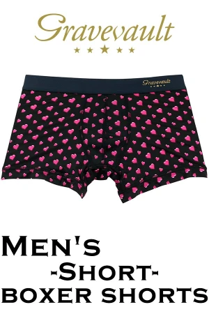 【メンズ】gravevault Shotボクサーショーツ・ハートドットブラック