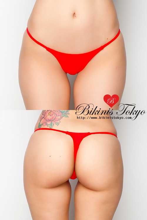 マットカラーシンプルTバックショーツ・レッド