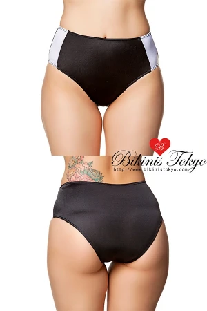 【ユニセックス】太ラインハイウエストショーツ・ブラック