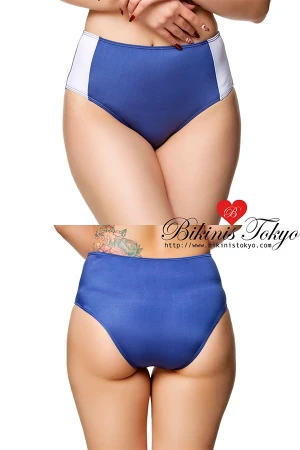 【ユニセックス】太ラインハイウエストショーツ・ネイビー