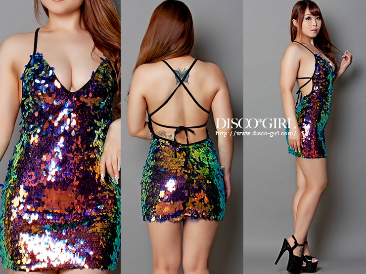 スパンコールミニドレス・ブラック