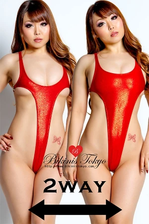 【BikinisTokyoオリジナル】2way★サイドXスーパーハイレグレオタードTypeC・ミストラメレッド