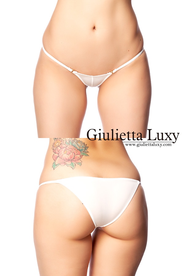 フロントセンターシャーリングシースルーショーツ・ホワイト