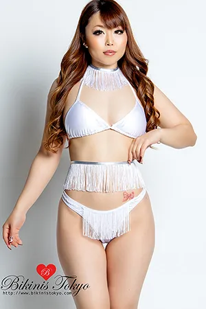 フリンジ付きアクセサリーセット・ホワイトシルバー