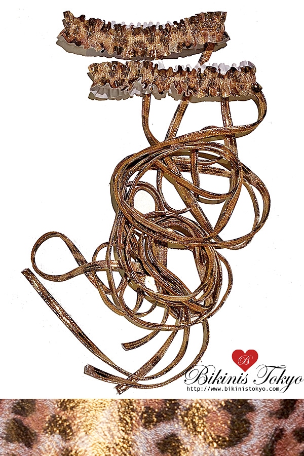 ガーター付き レッグロープ2本セット・ゴールドレオパード