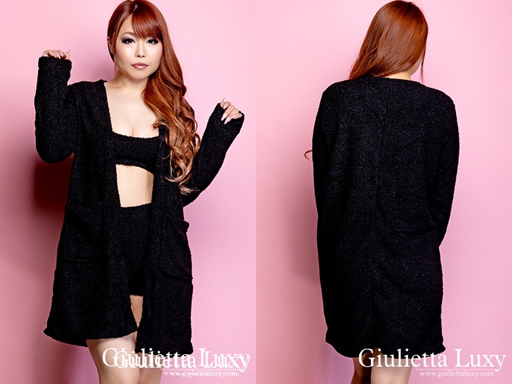 COZY & COMFY FUZZY SHORT SET・ブラック