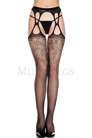 レース柄サスペンダーガーターストッキング