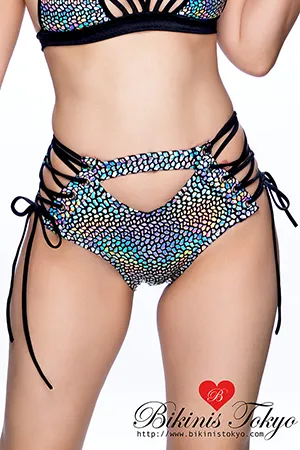 サイド編み上げボトム・ブラック