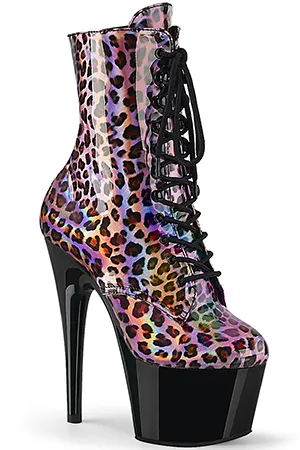 [ Pleaser プリーザー ] 7インチヒールヒョウ柄ブーツADO1020LP/PNHG/B・ピンク