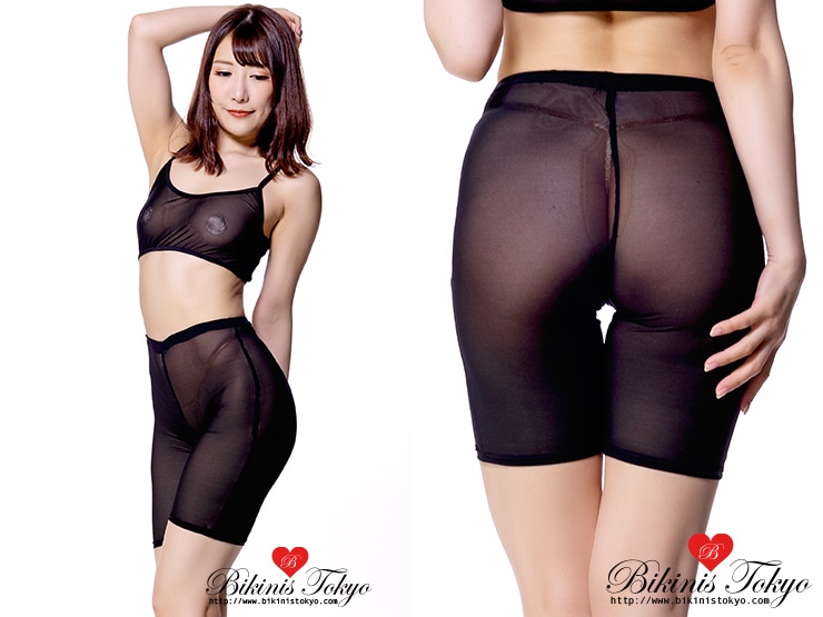 ハーフレギンス ・ブラックメッシュ