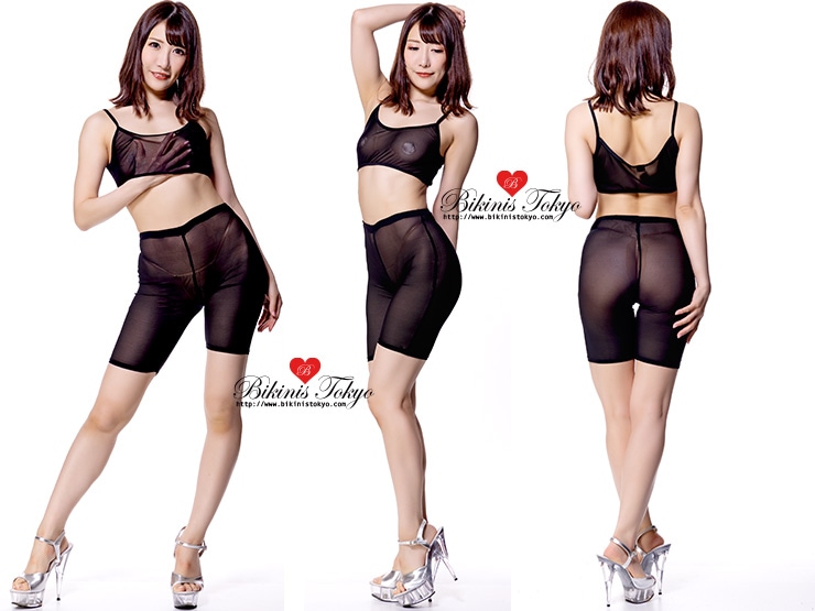 ハーフレギンス ・ブラックメッシュ