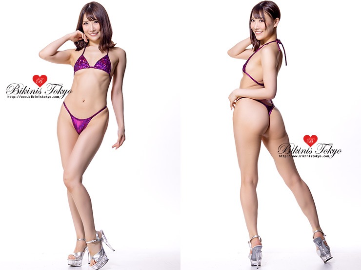 ミニTバックビキニセット・ラメパープル