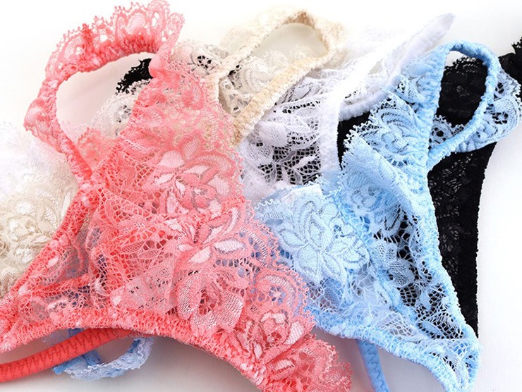 レース変形Gストリングショーツ・ブラック