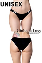 【ユニセックス】ヨリセル素材ラインショーツフルバック・ブラック|パンティ・ショーツ|下着・ランジェリー