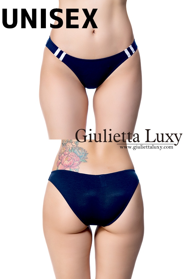 【ユニセックス】ヨリセル素材ラインショーツフルバック・ネイビー