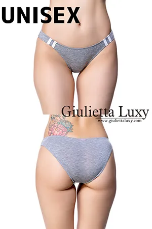 【ユニセックス】ヨリセル素材ラインショーツフルバック・グレー