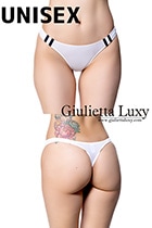 【ユニセックス】ヨリセル素材ラインショーツTバック・ホワイト|パンティ・ショーツ|下着・ランジェリー