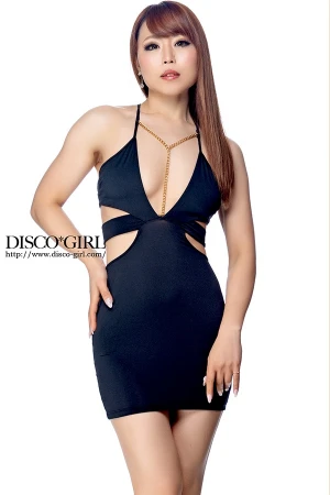 チェーンポイントバックレースアップミニワンピース