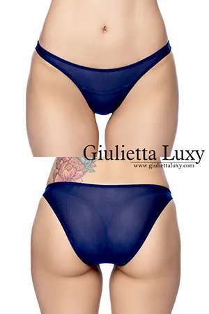 【ユニセックス】クラシックカラーシースルーフルバックショーツ・ネイビー