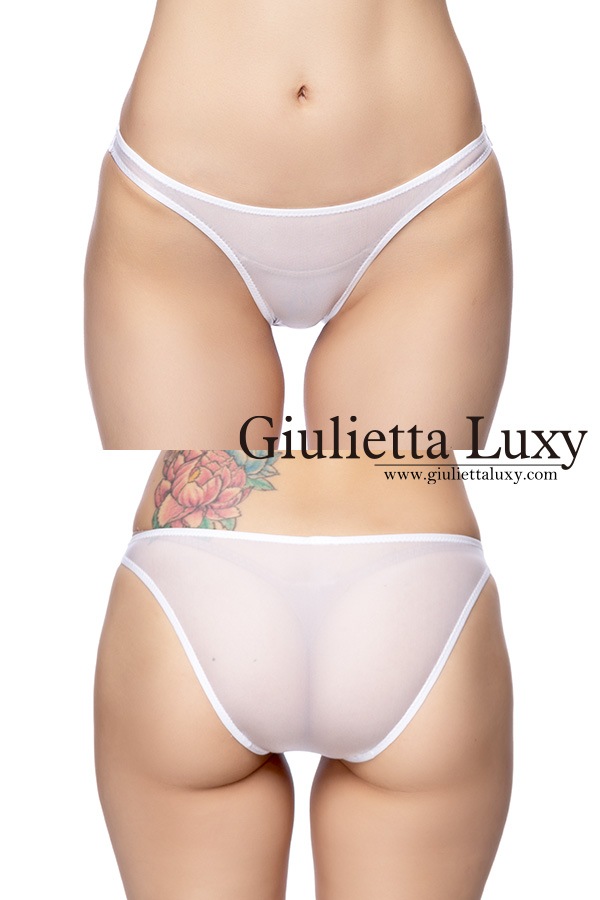 【ユニセックス】クラシックカラーシースルーフルバックショーツ・ホワイト