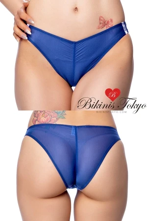 シースルー素材センターシャーリング食い込み加工ブルマ・ネイビー