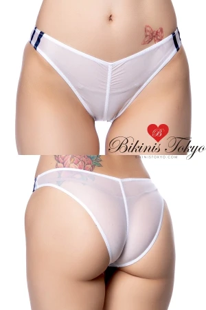 シースルー素材センターシャーリング食い込み加工ブルマ・ホワイト