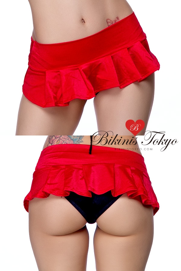 マイクロプリーツスカート・レッド