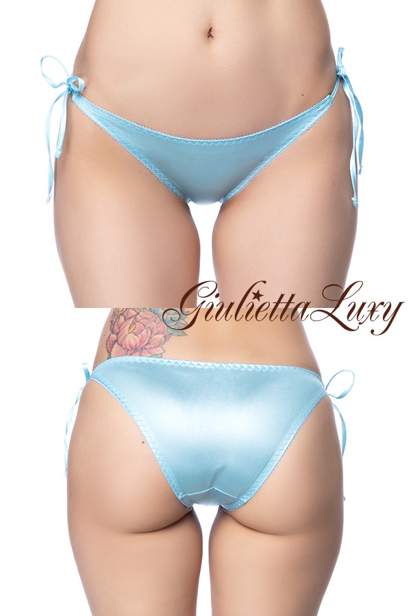 フェリカ素材タイサイドフルバックショーツ・ベビーブルー