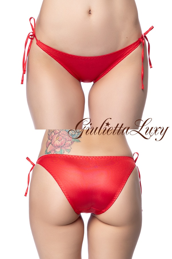 フェリカ素材タイサイドフルバックショーツ・レッド