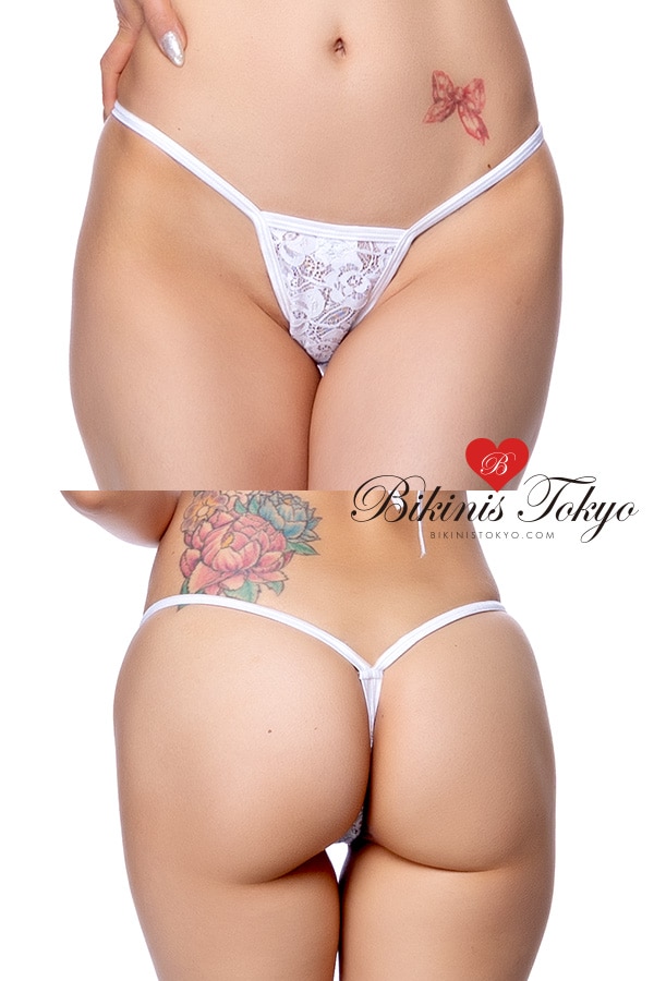 レースのTバックショーツ・ホワイト